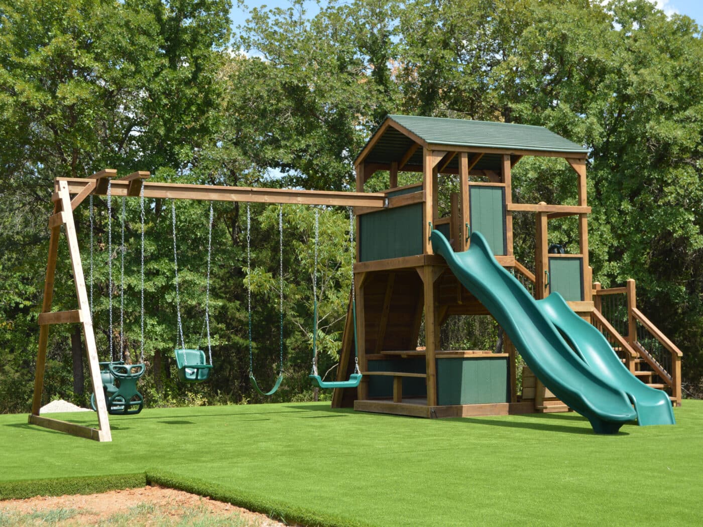green outdoor playset